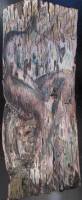 ''Lady of the woods''. Watercolour and charcoal on birchbark, 2013 [commissioned]